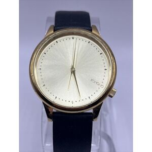 Komono The Estelle Women's Quartz Watch Gold 36mm Dial Black Band- New Battery